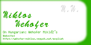 miklos wehofer business card